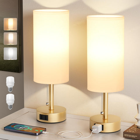 Fenmmzee Gold nightstand lamps as stylish bedroom decor accents