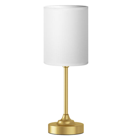Packaging and unboxing of Fenmzee Gold nightstand lamp showing easy setup.