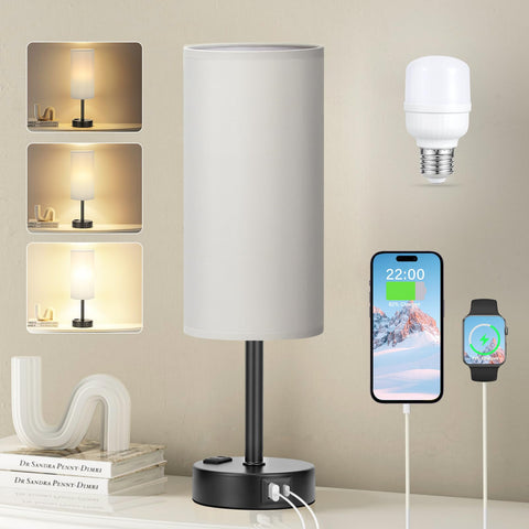 Fenmzee grey touch bedside lamp base shown for easy on/off at night