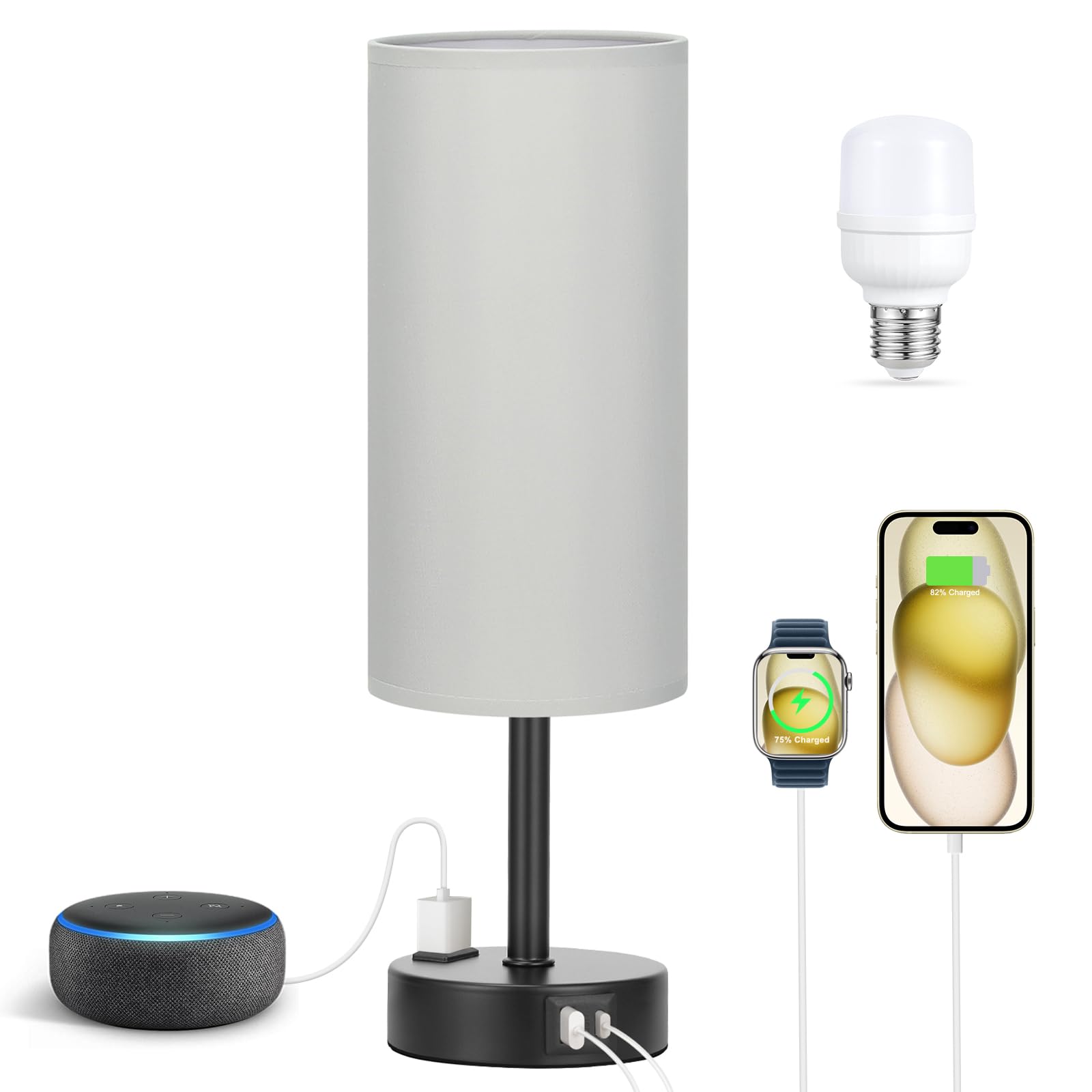 Fenmzee grey touch bedside lamp durable materials highlight quality