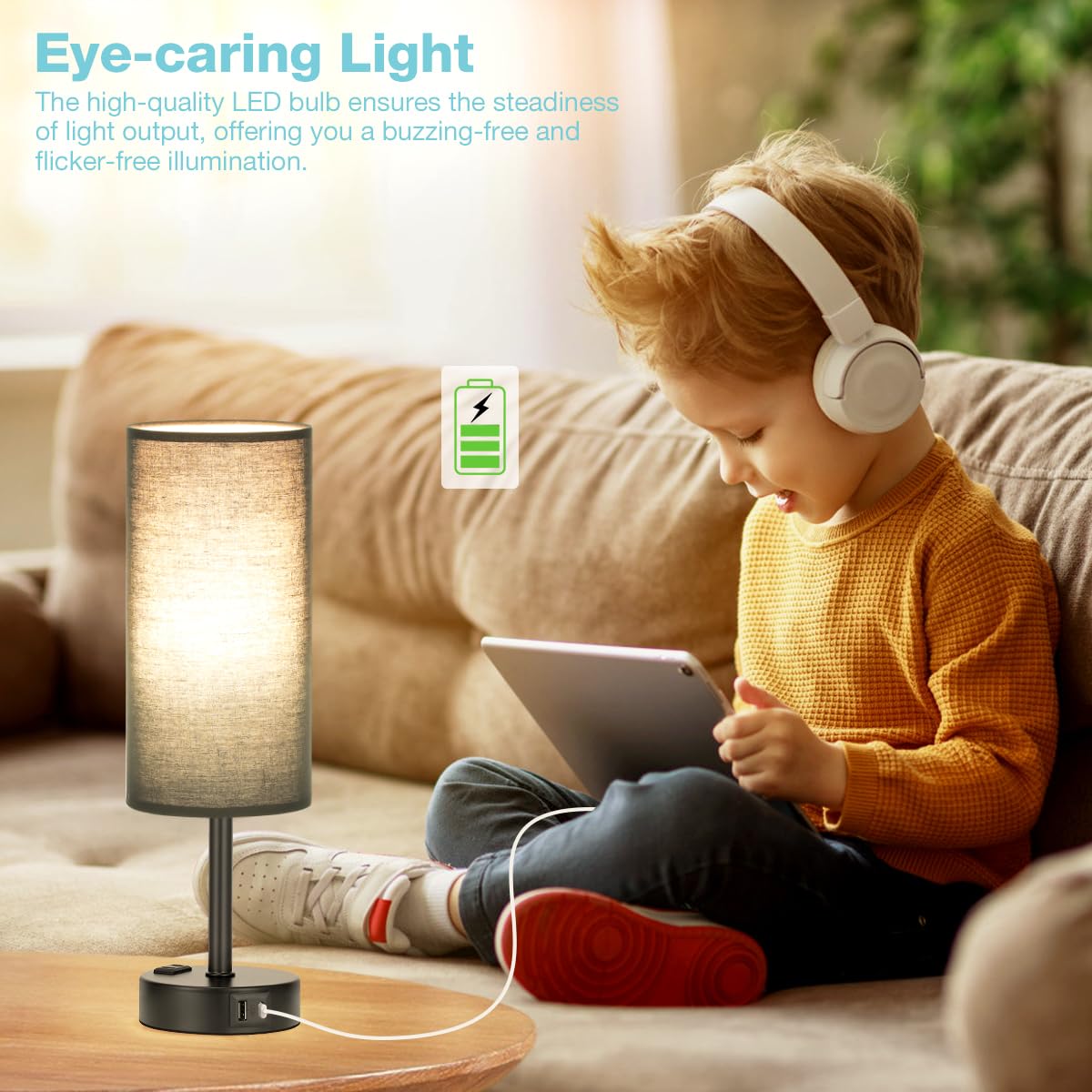 Fenmzee LED bulb included ensuring flicker-free, ready-to-use lighting.