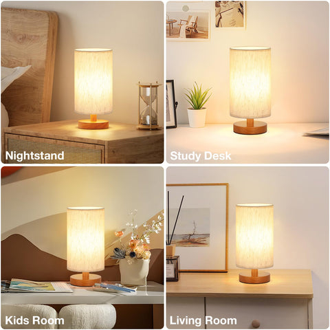 Fenmzee linen shade softens light to create a gentle bedroom ambiance.