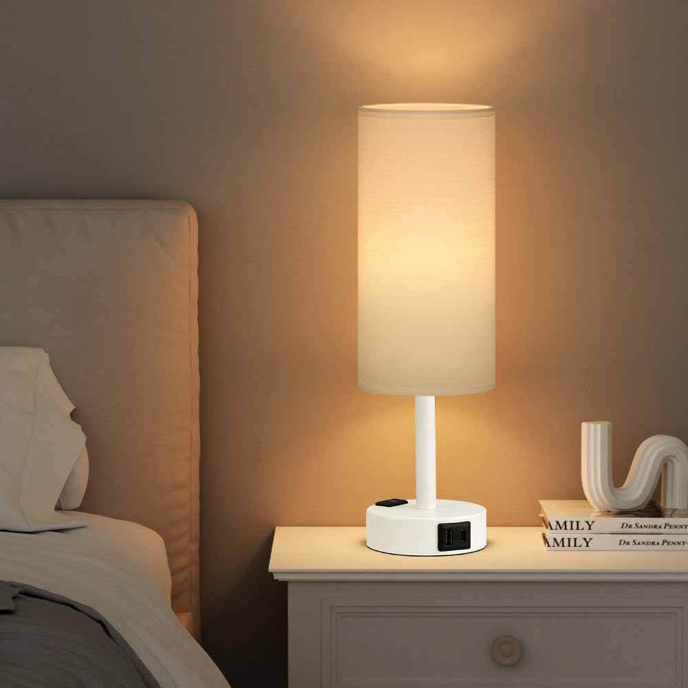 Fenmzee bedside lamp 3-way dimming switch for nightlight or reading light.
