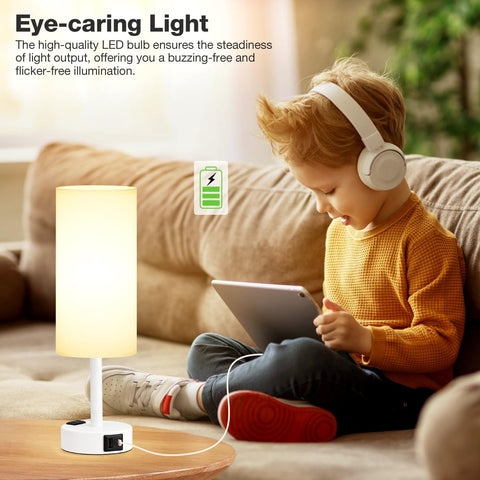 Fenmzee bedside lamp USB-A port enables convenient device charging.