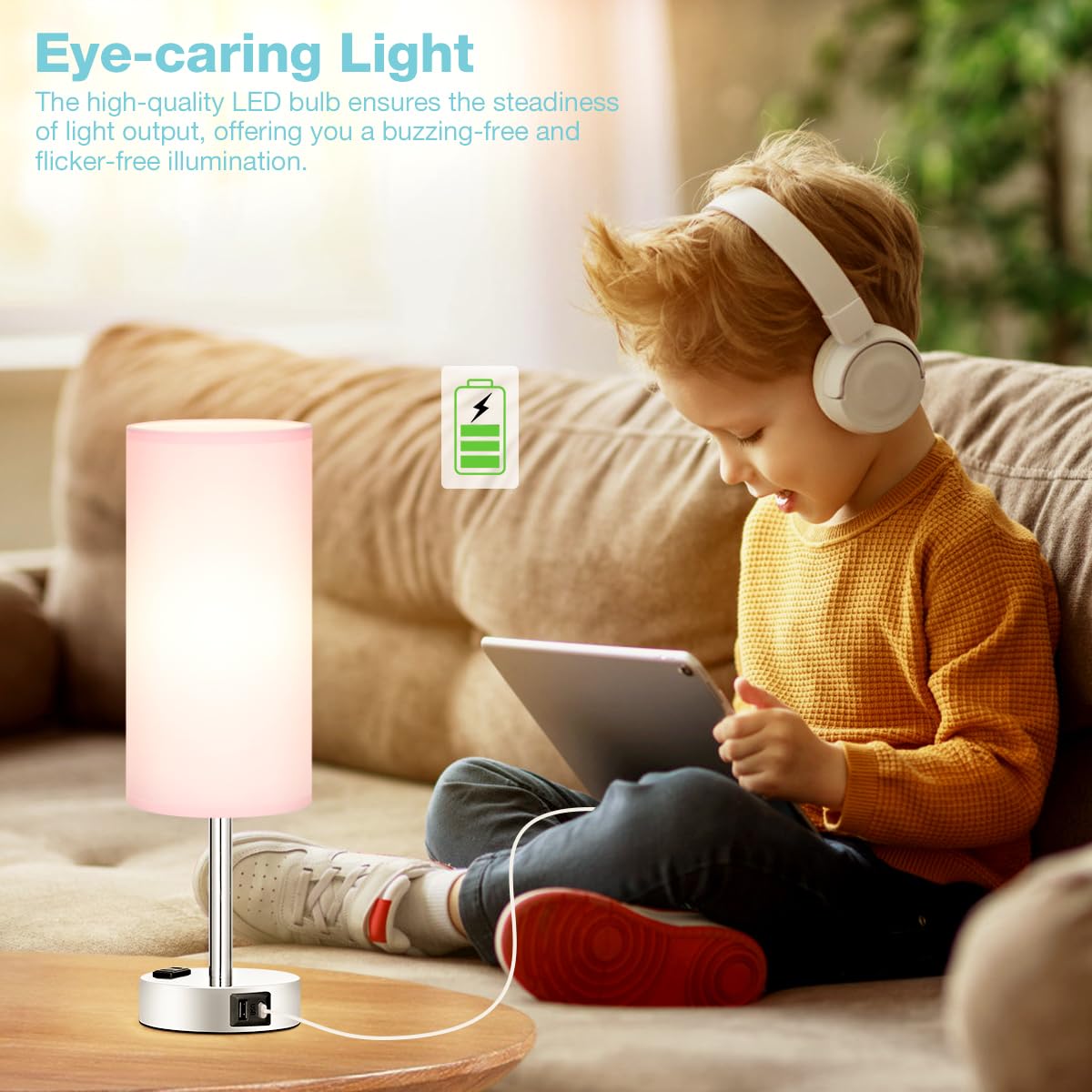 Fenmzee pink lamp includes non-flicker LED bulb for steady light