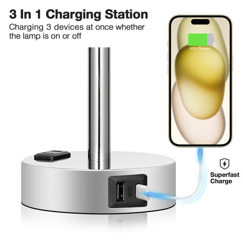Fenmzee pink lamp showing USB-A port for device charging