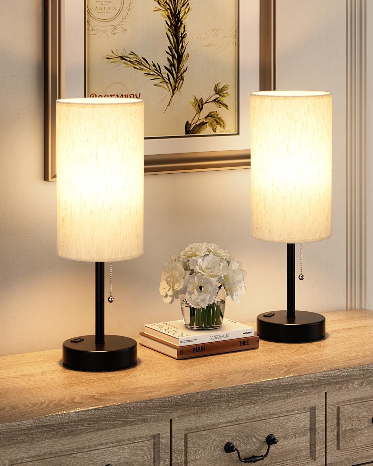 Fenmzee Plus round fabric shade softens light for comfortable evenings