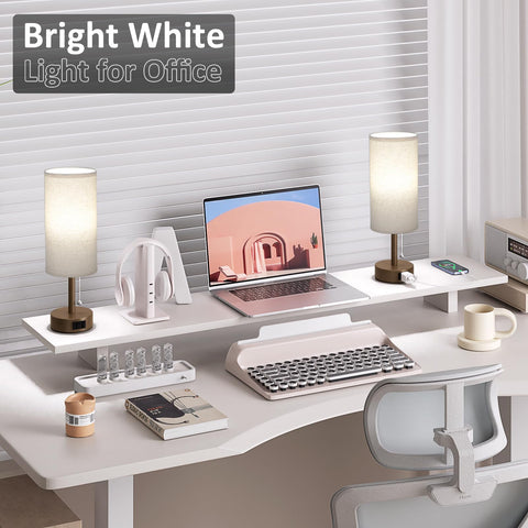 Compact round bedside lamps fit small bedrooms neatly.