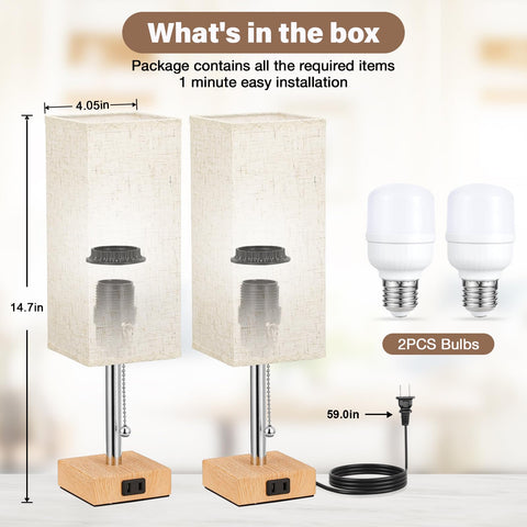 Fenmzee table lamp with included non-flicker LED bulbs for steady illumination.