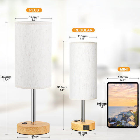 Fenmzee lamp with wood grain base adds natural texture to living areas.