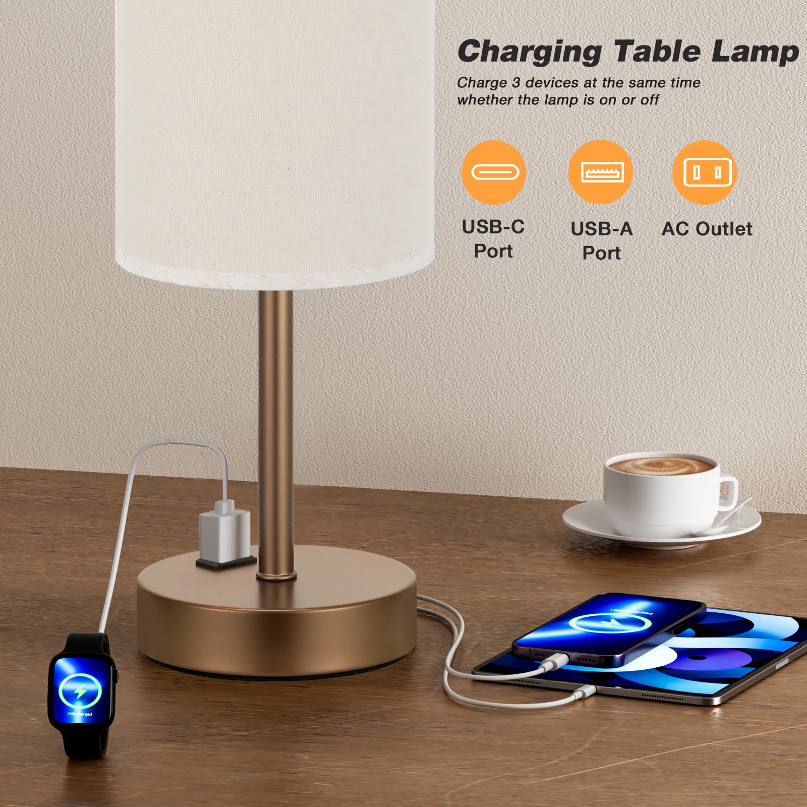 Fenmzee lamp includes USB-A port for convenient daytime charging