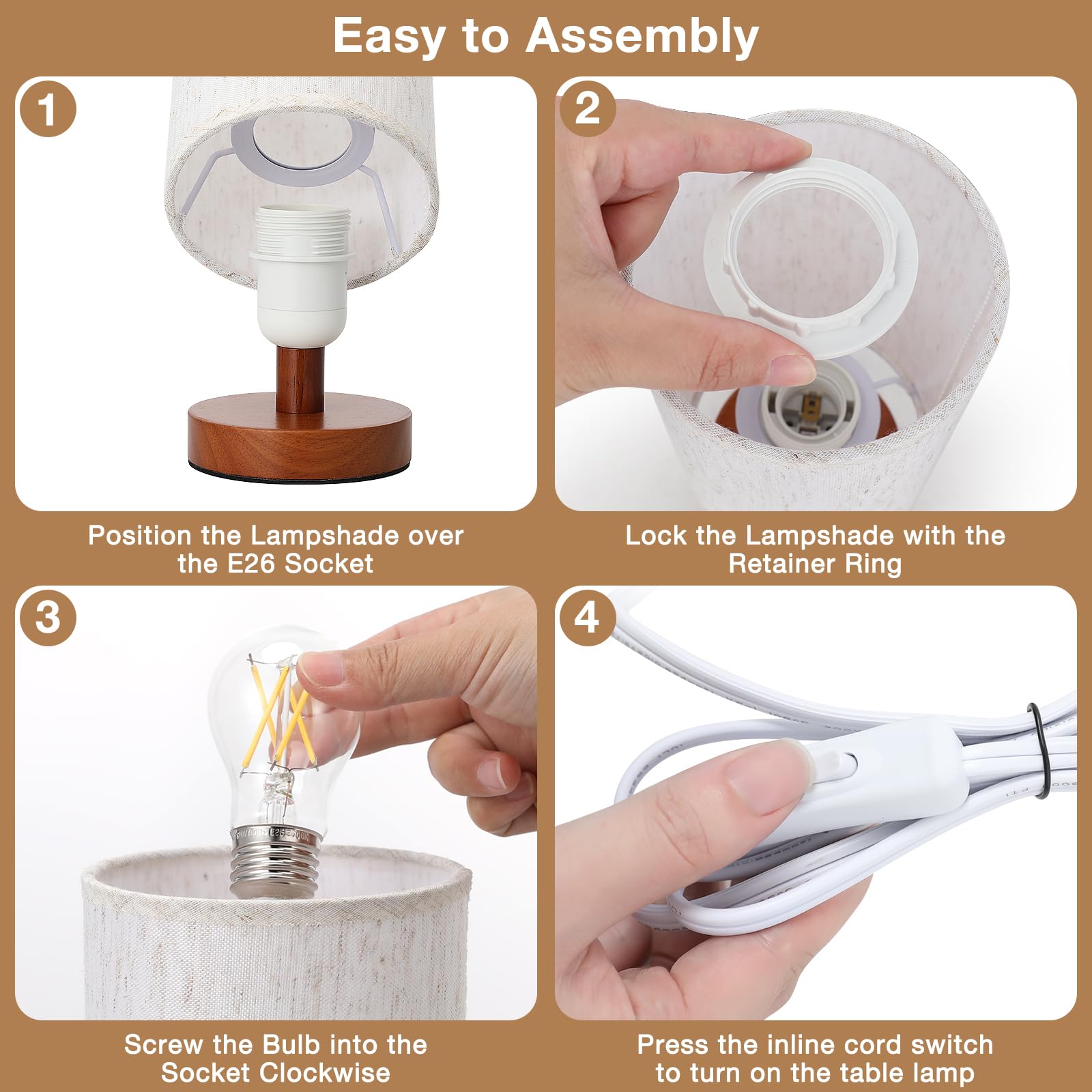 Fenmzee UL-listed lamp emphasizes safety and reliable bedside lighting.