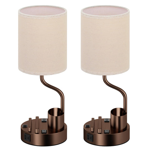 Fenmzee bedside lamps with pen holder organize desks or nightstands
