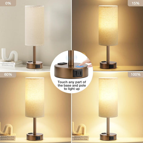 Fenmzee lamp showing USB-C charging port for phones and tablets.