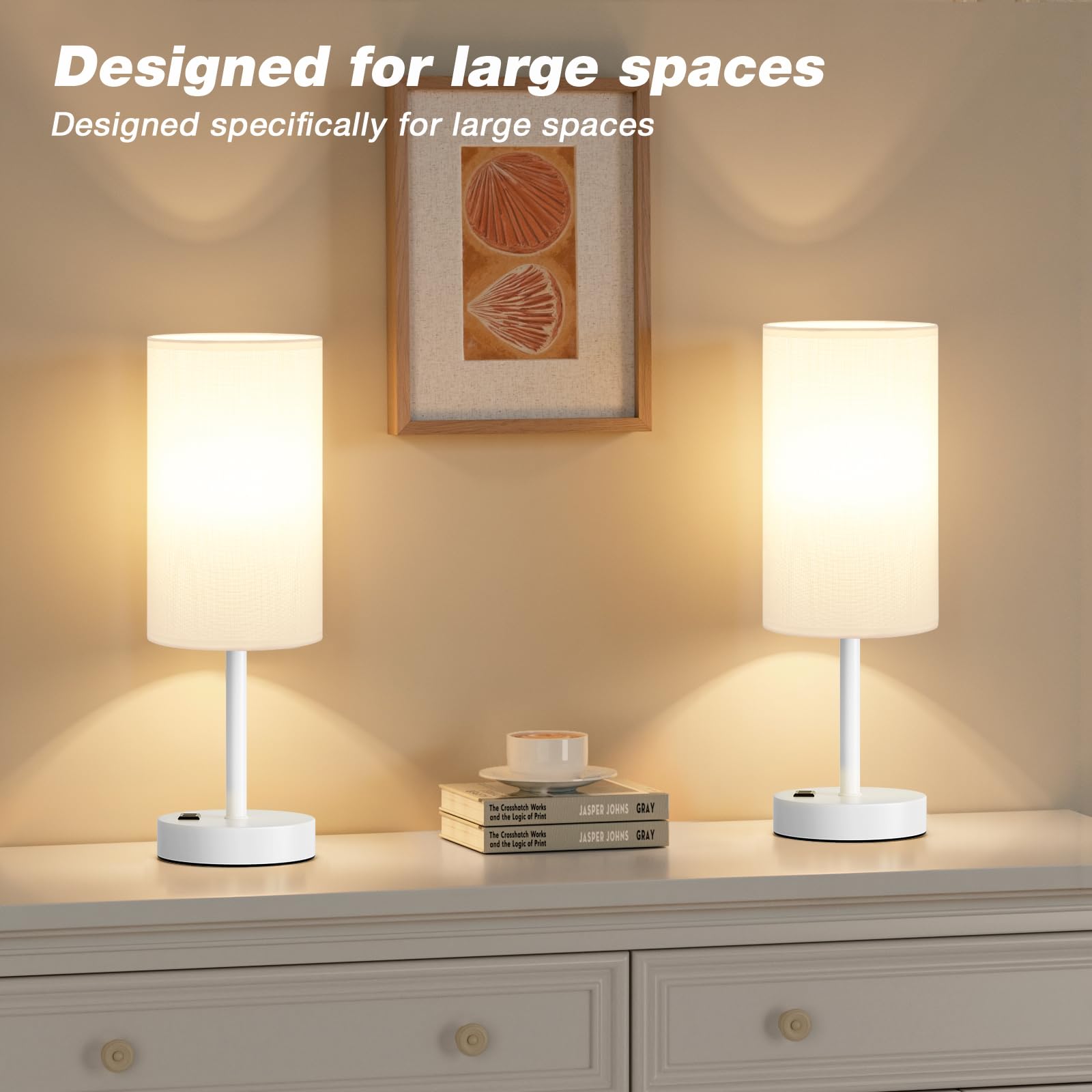 Fenmzee lamp AC outlet adds convenient power for accessories beside the bed.