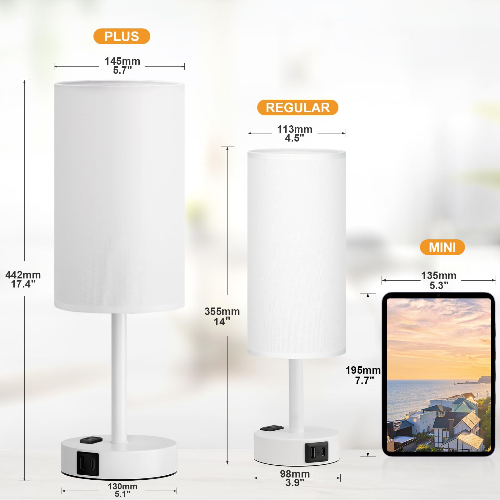 Fenmzee lamp touch-control panel enabling quick brightness adjustments at night.