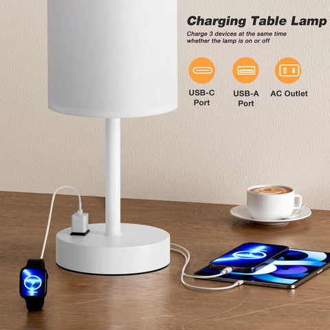 Fenmzee lamp with USB-C port keeps your devices charged while relaxing.