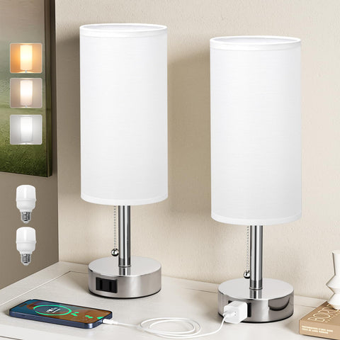 Fenmzee bedside lamp pair with warm light for cozy evenings