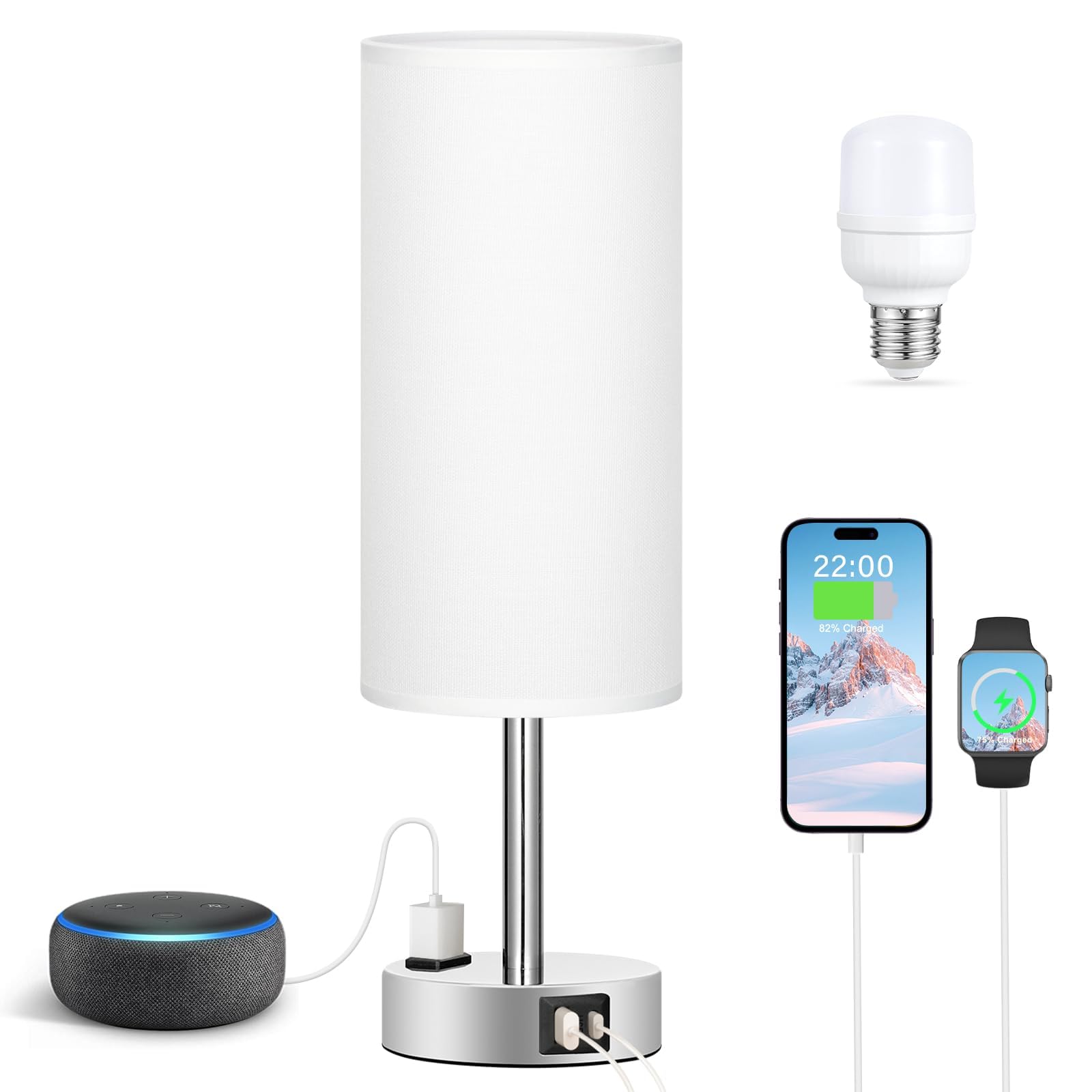 Fenmzee LED bulb included provides ready, flicker-free lighting for immediate use.