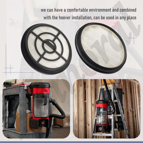 Durable filters fit Milwaukee M18 backpack vacuum seamlessly.