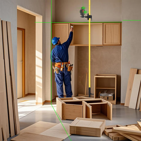 FENORGAN laser level pole 360-degree rotating head enables versatile mounting