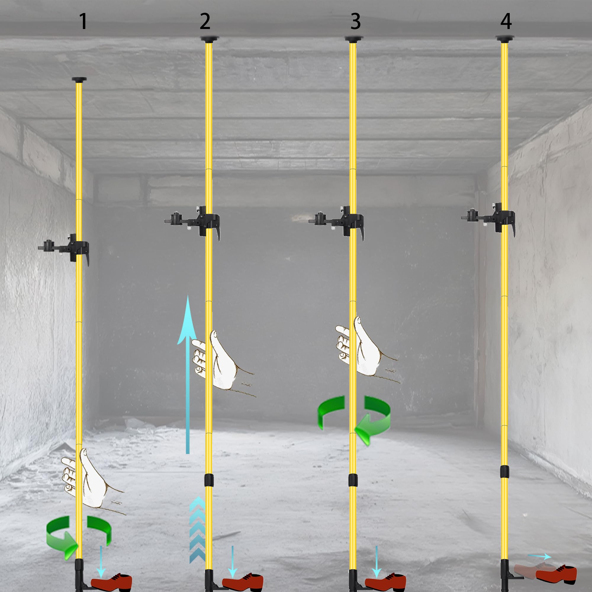 FENORGAN pole with 5/8 and 1/4 interface screws for versatile mounting