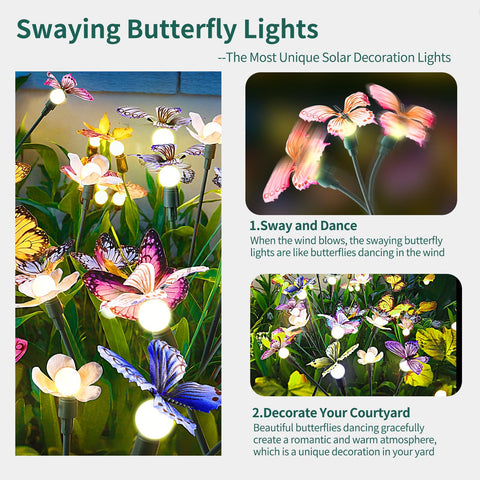 IP65 waterproof butterfly lights by FENSAN withstand rain and snow for year-round decor.