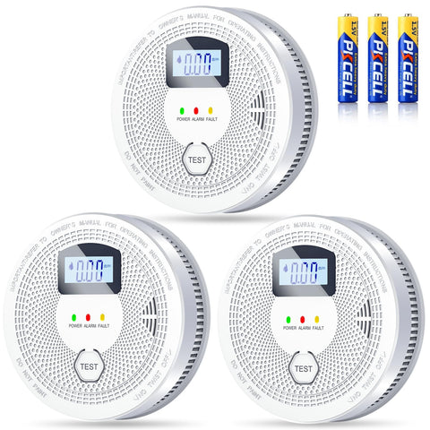 FEODSEW 2-in-1 alarm front view demonstrates dual-sensor protection