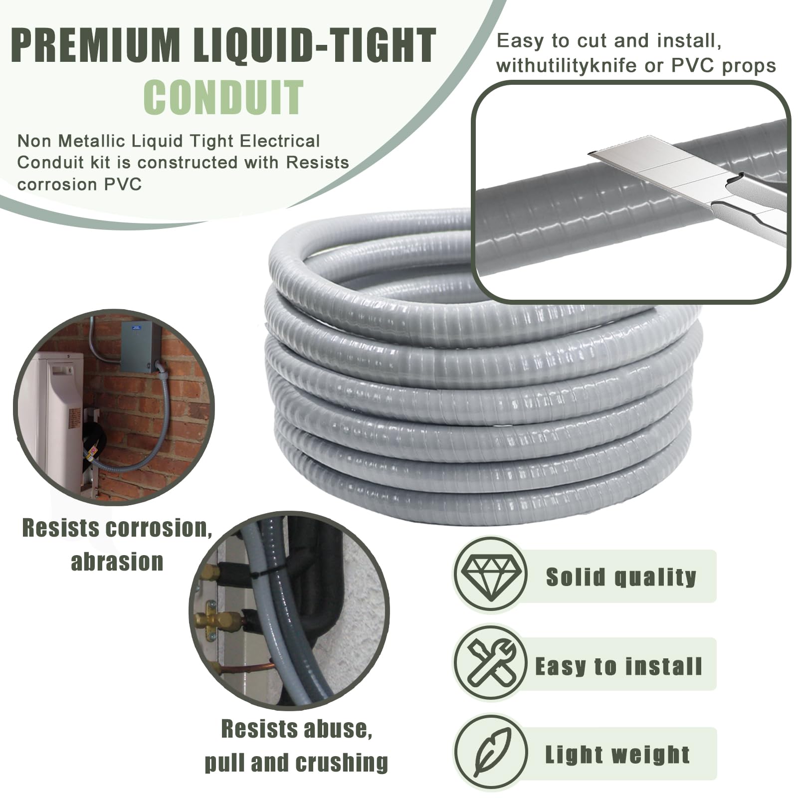 Feotech conduit straight connectors enable clean, efficient straight runs.