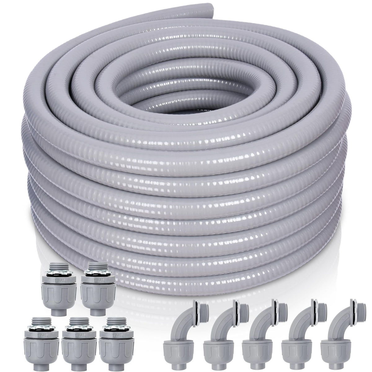 Feotech liquid-tight conduit kit 50ft for outdoor wiring and organized installs.
