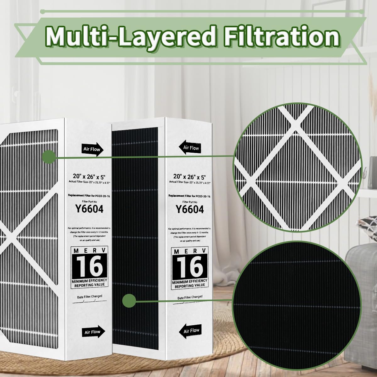 Easy installation of Y6604 by aligning airflow direction.