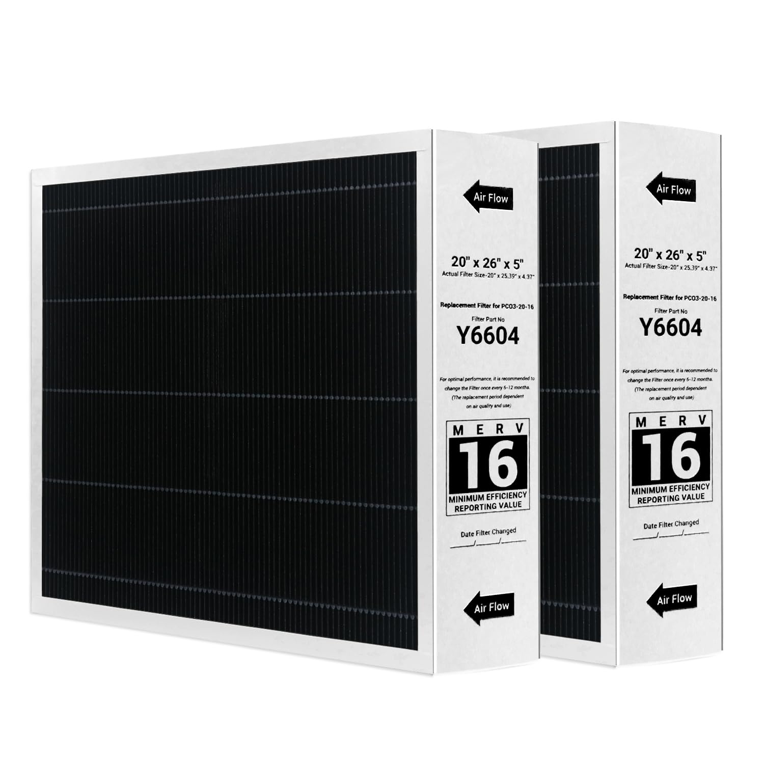 Feraiti Y6604 20x26x5 filter compatible with Lennox PureAir for high-efficiency filtration.