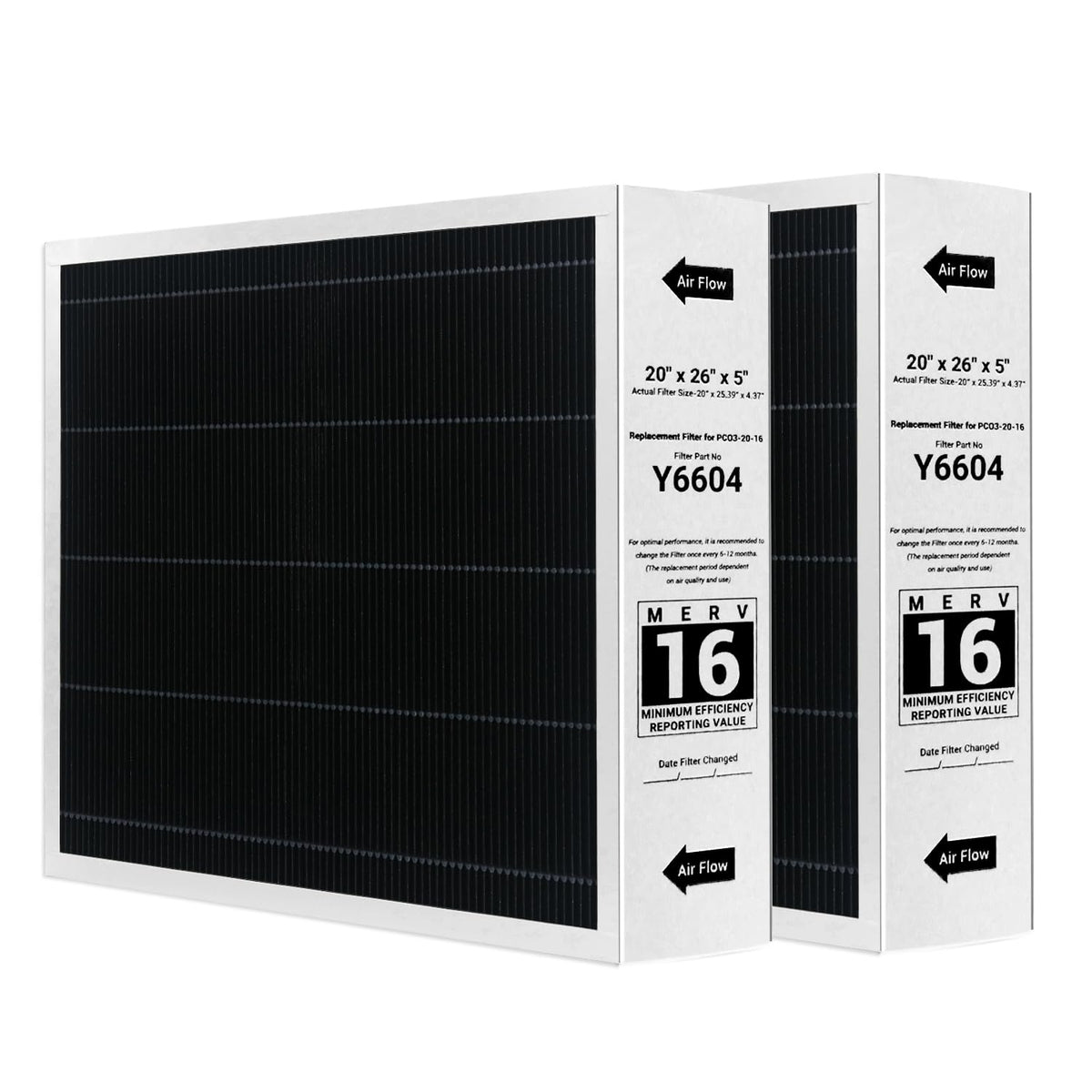 Feraiti Y6604 20x26x5 filter compatible with Lennox PureAir for high-efficiency filtration.