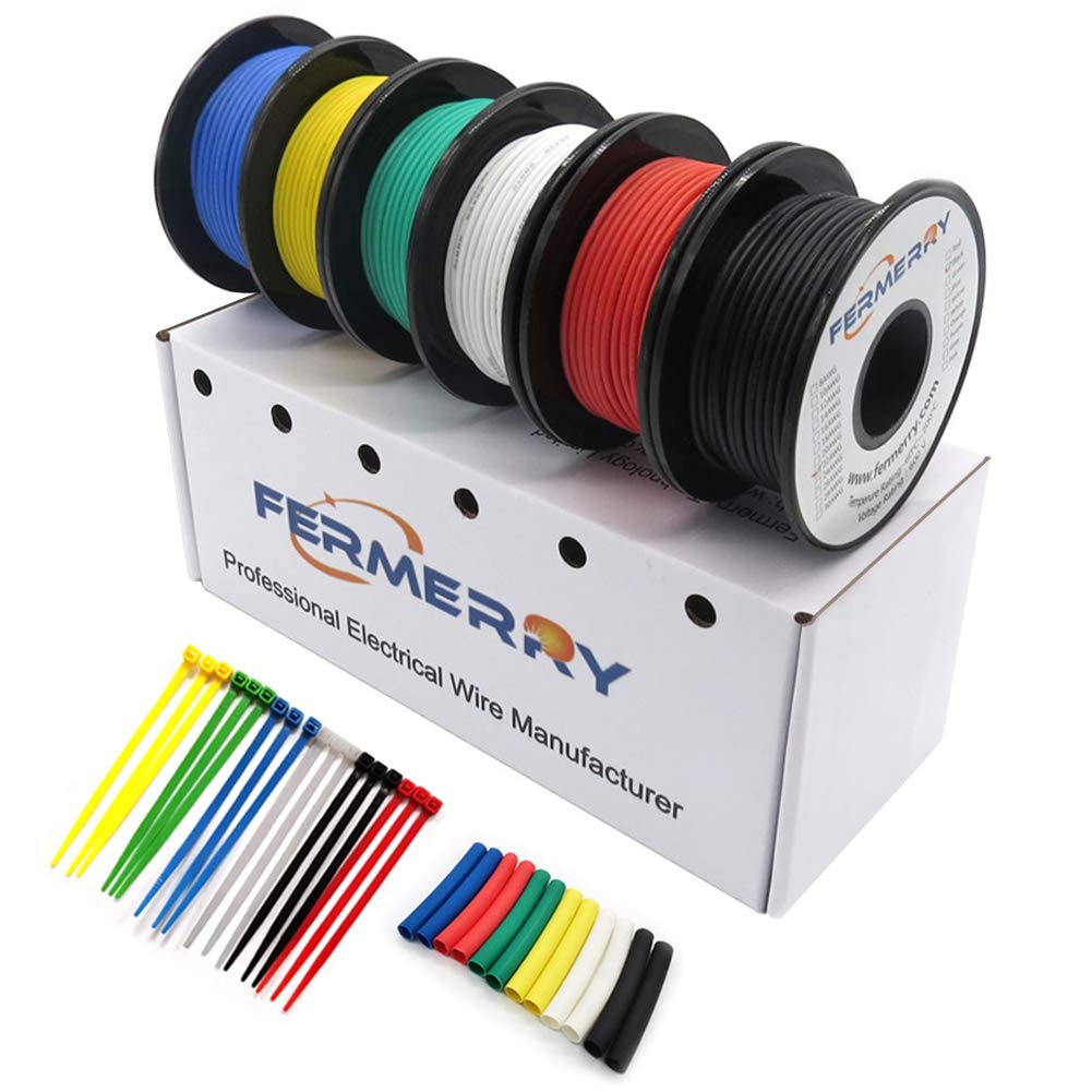 Fermerry 16 AWG silicone wire in black for flexible LED wiring