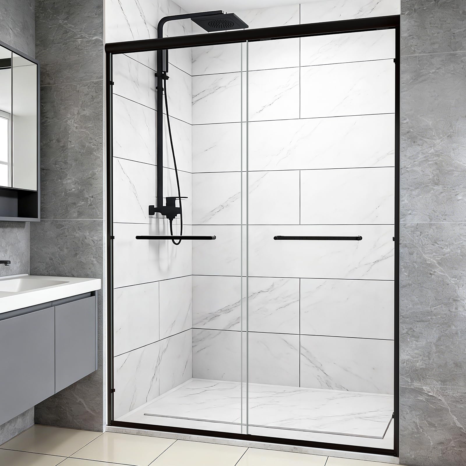 FERNSECY double sliding door left panel for versatile entry