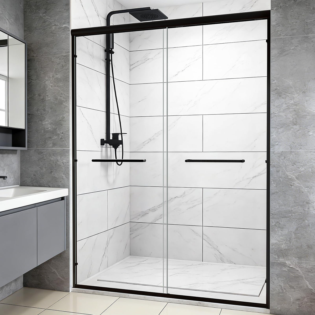 FERNSECY double sliding door left panel for versatile entry