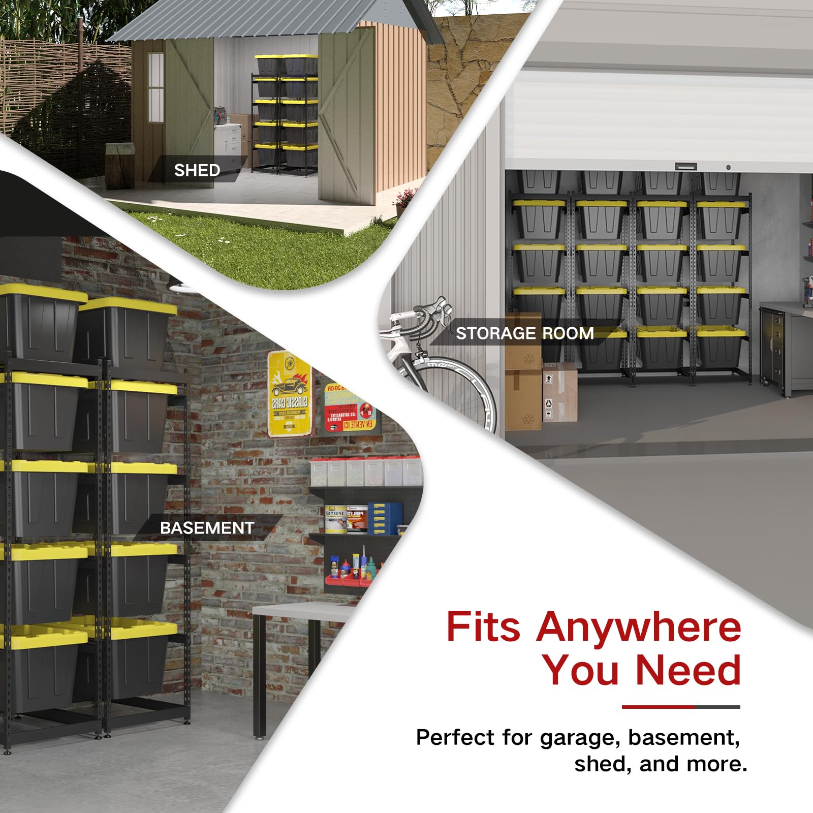 FERO 16.5-inch shelf spacing highlighting even bin gaps