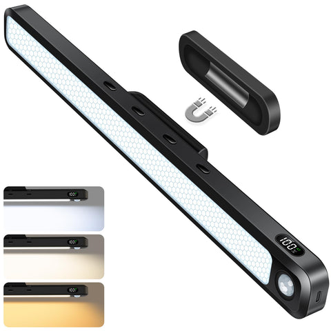 Ferswe 3W motion sensor light bar close-up showing sleek design and magnetic mounting