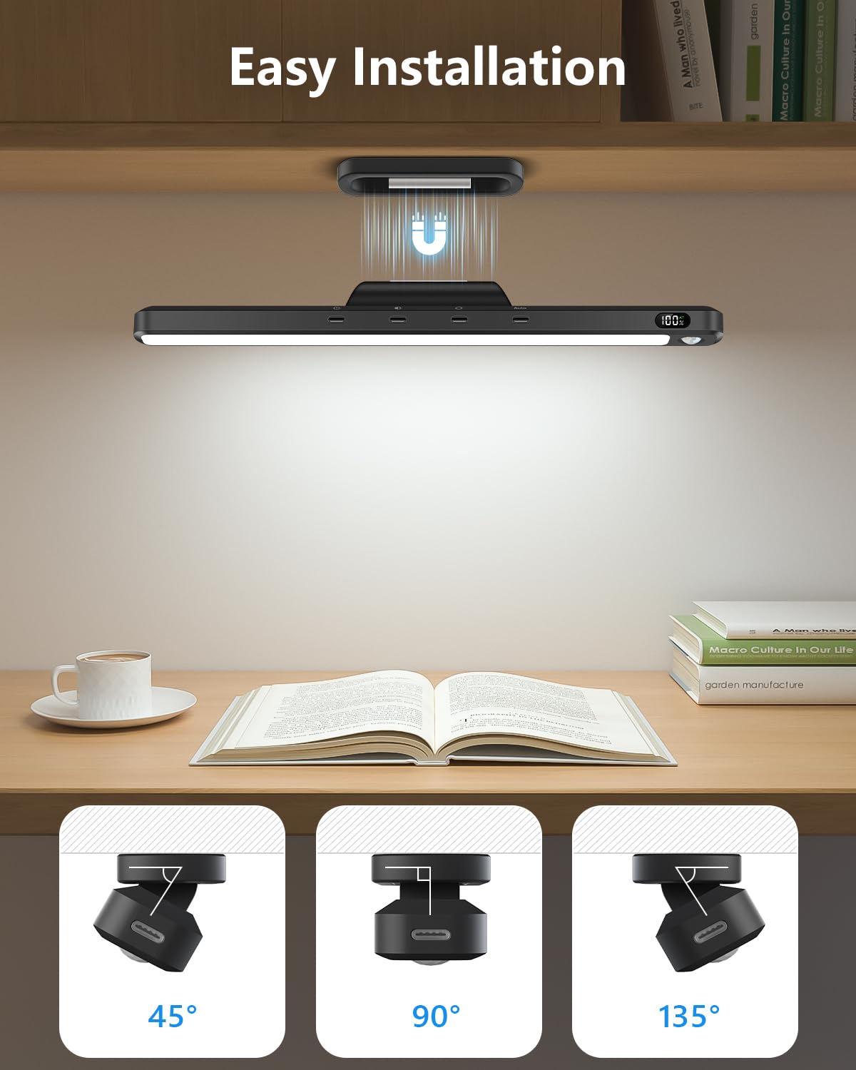 Ferswe 3W light bar charging via Type-C for quick top-up
