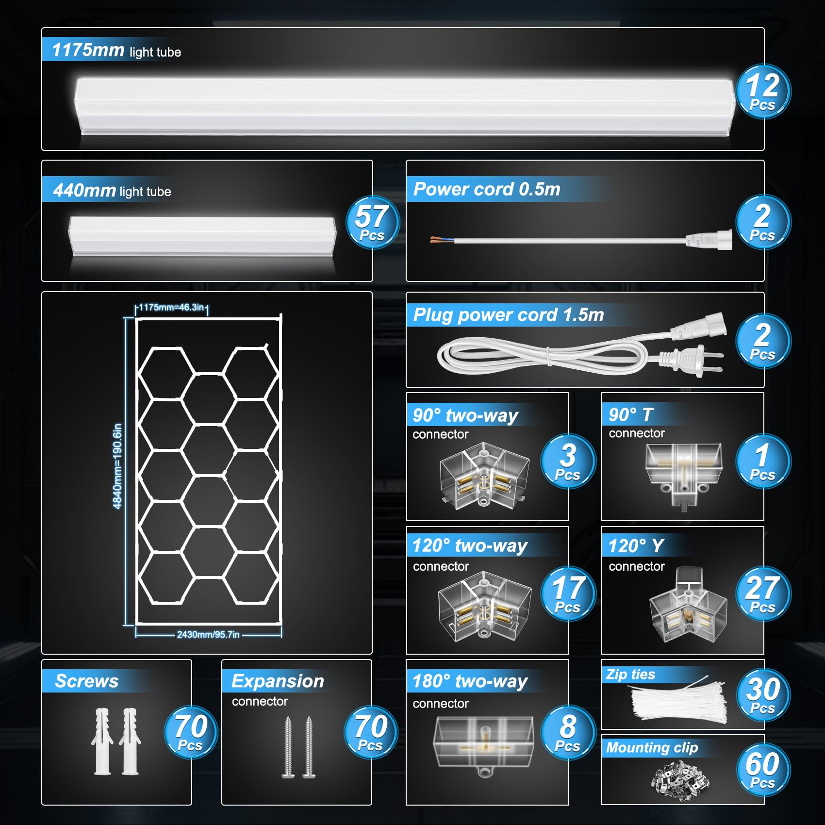 FERUERW hexagon garage light bright illumination distributes wide coverage