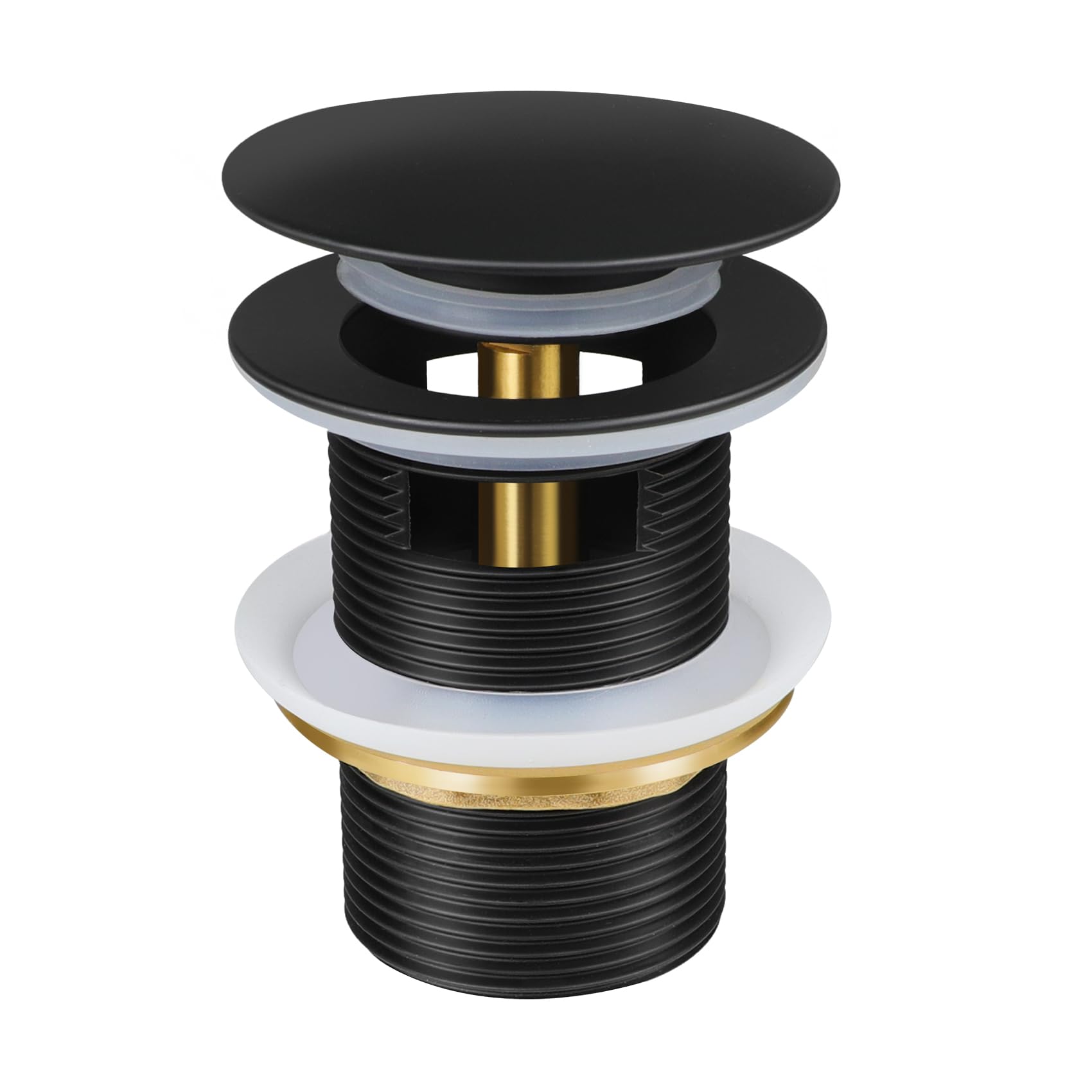 FERUERW pop-up drain kit front view showing copper construction for freestanding tubs and a sleek finish