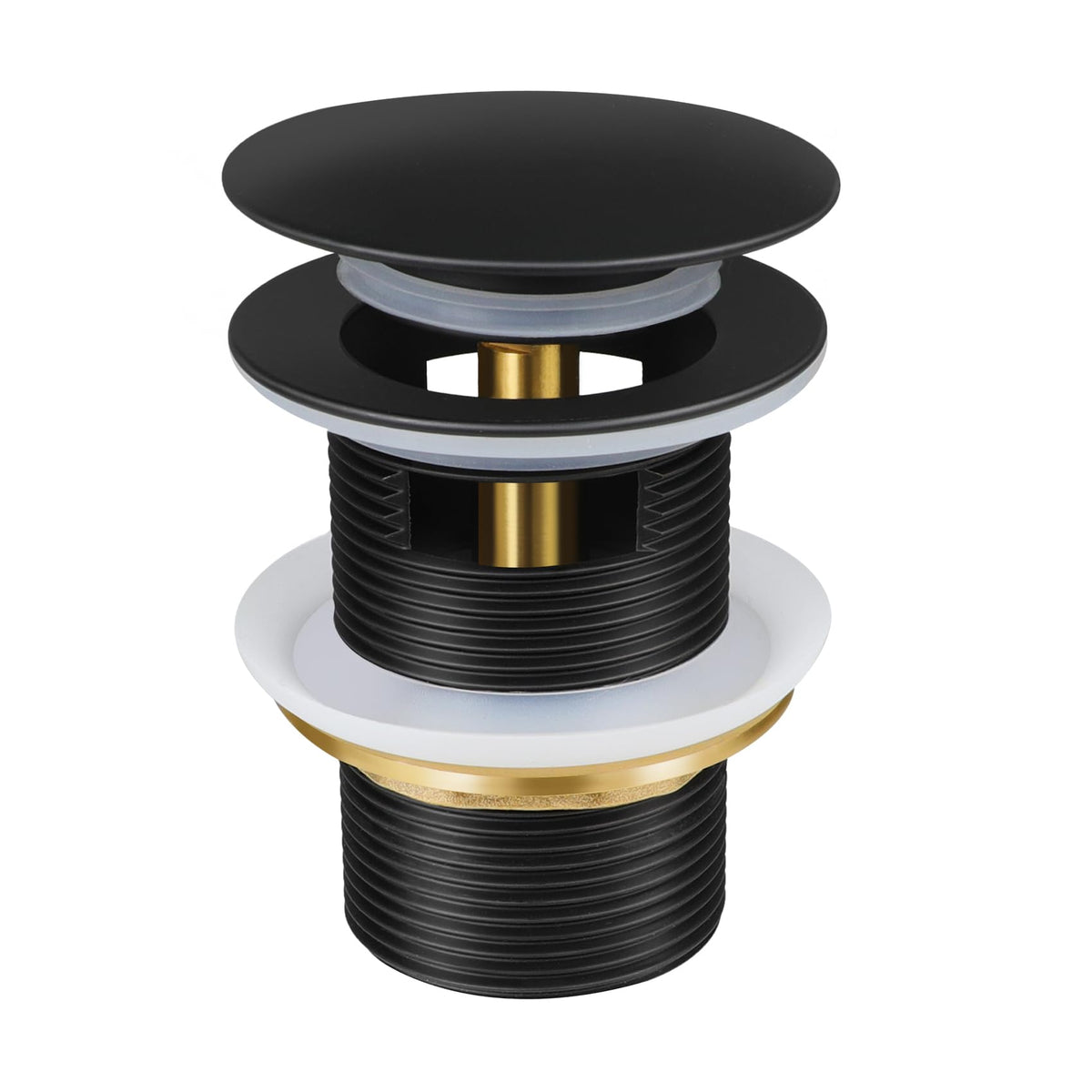 FERUERW pop-up drain kit front view showing copper construction for freestanding tubs and a sleek finish
