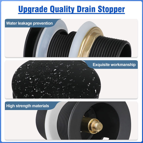 FERUERW pop-up drain kit installed on a freestanding tub with a clean installation fit