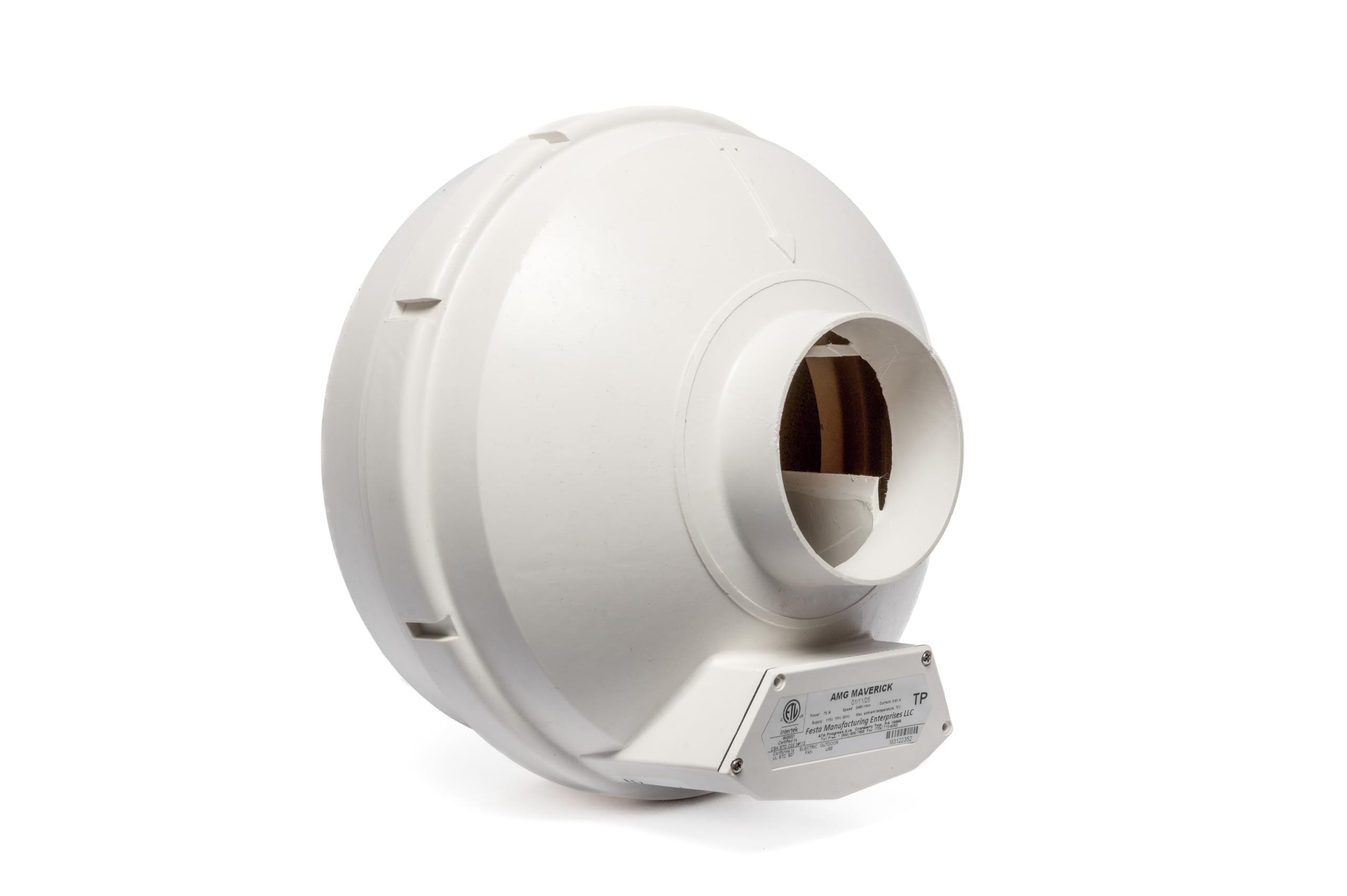 Festa AMG Maverick Radon Fan 4x3 couplers simplify 3-inch duct connections.