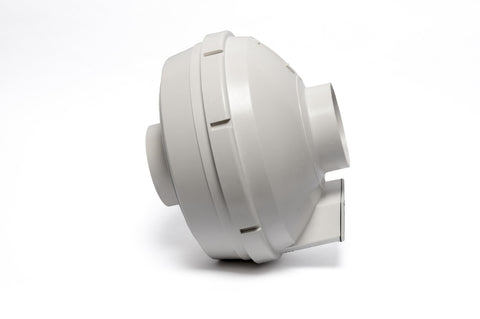 Festa AMG Maverick Radon Fan inline duct connections for 4-inch tubing
