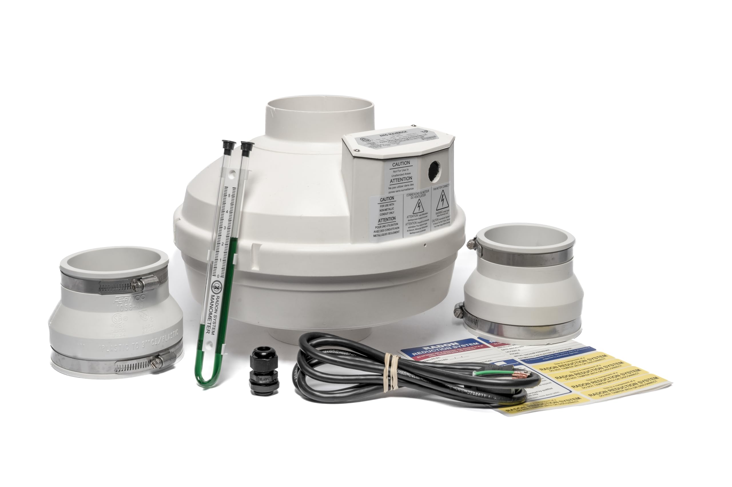 Festa AMG Maverick Radon Fan unit for quiet, energy-efficient inline ventilation.