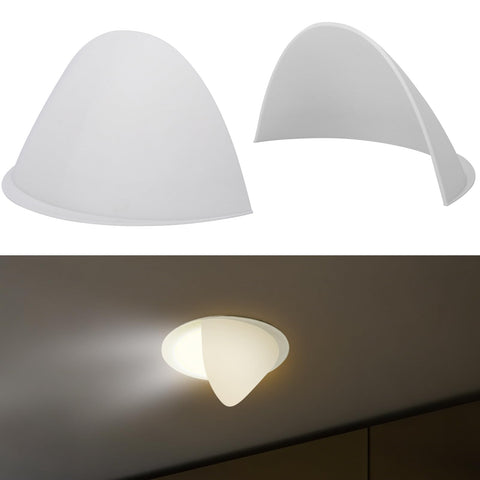 Festerekey stick-on half shade for recessed lights creates softer ambience and reduces direct glare.