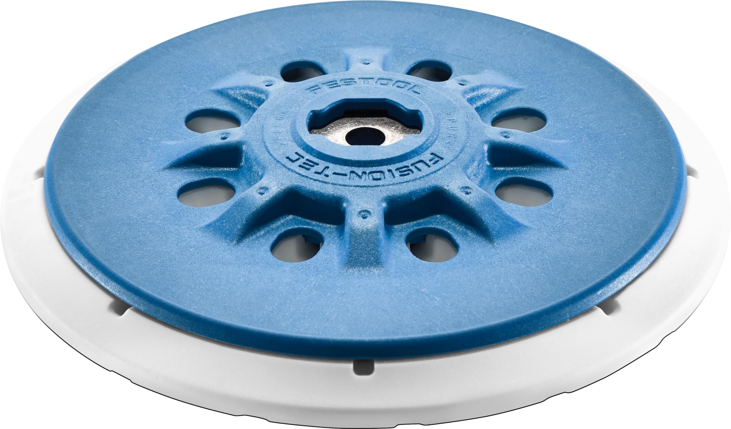 Festool 202460 ETS 150 hard sanding pad angle detail supports high-temperature durability during finishing.