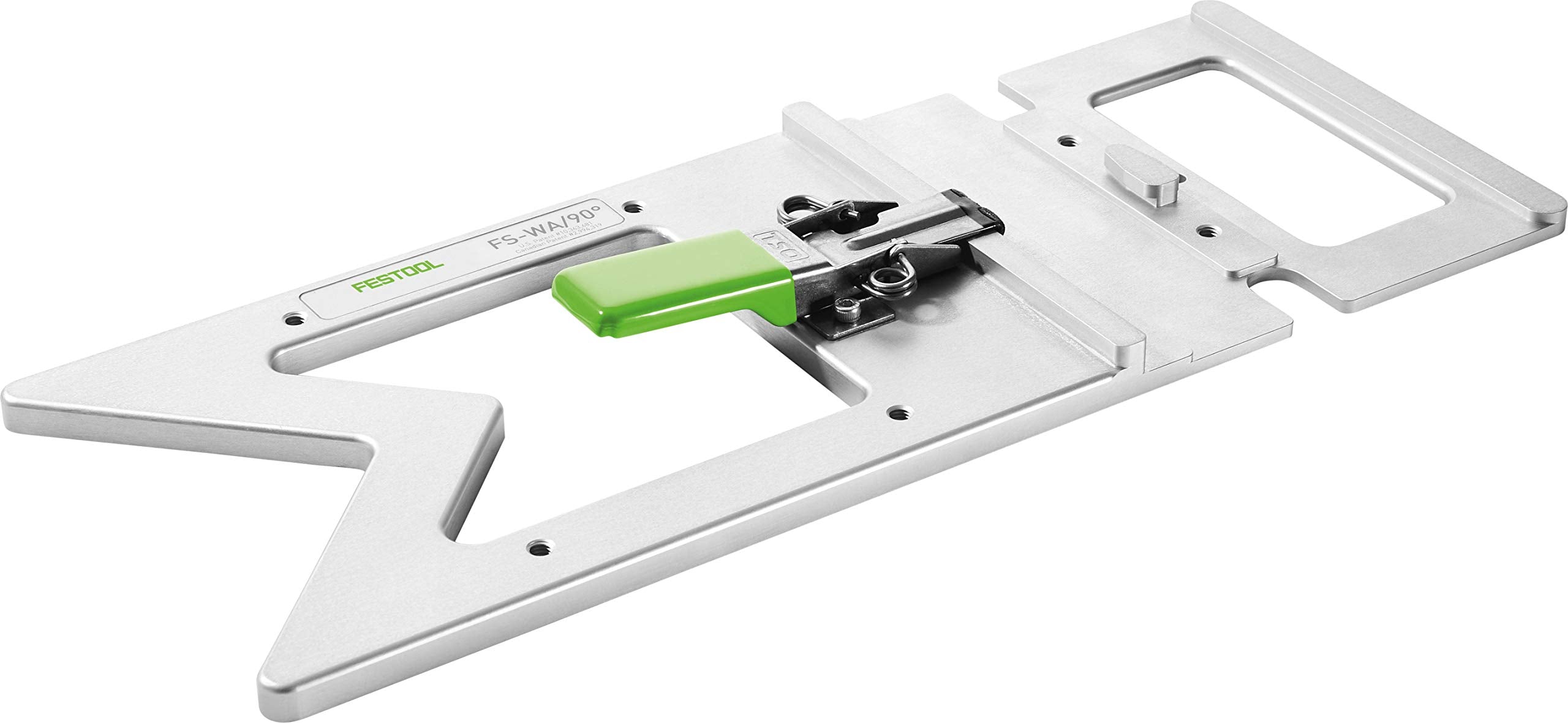 Festool 205229 angle stop FS-WA/90° aligned with guide rail for precise 90° cuts