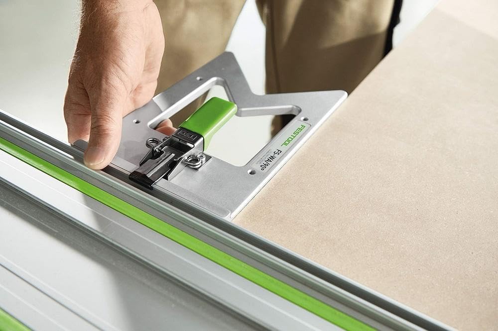 Fast clamp action locks securely for quick 90° positioning with Festool